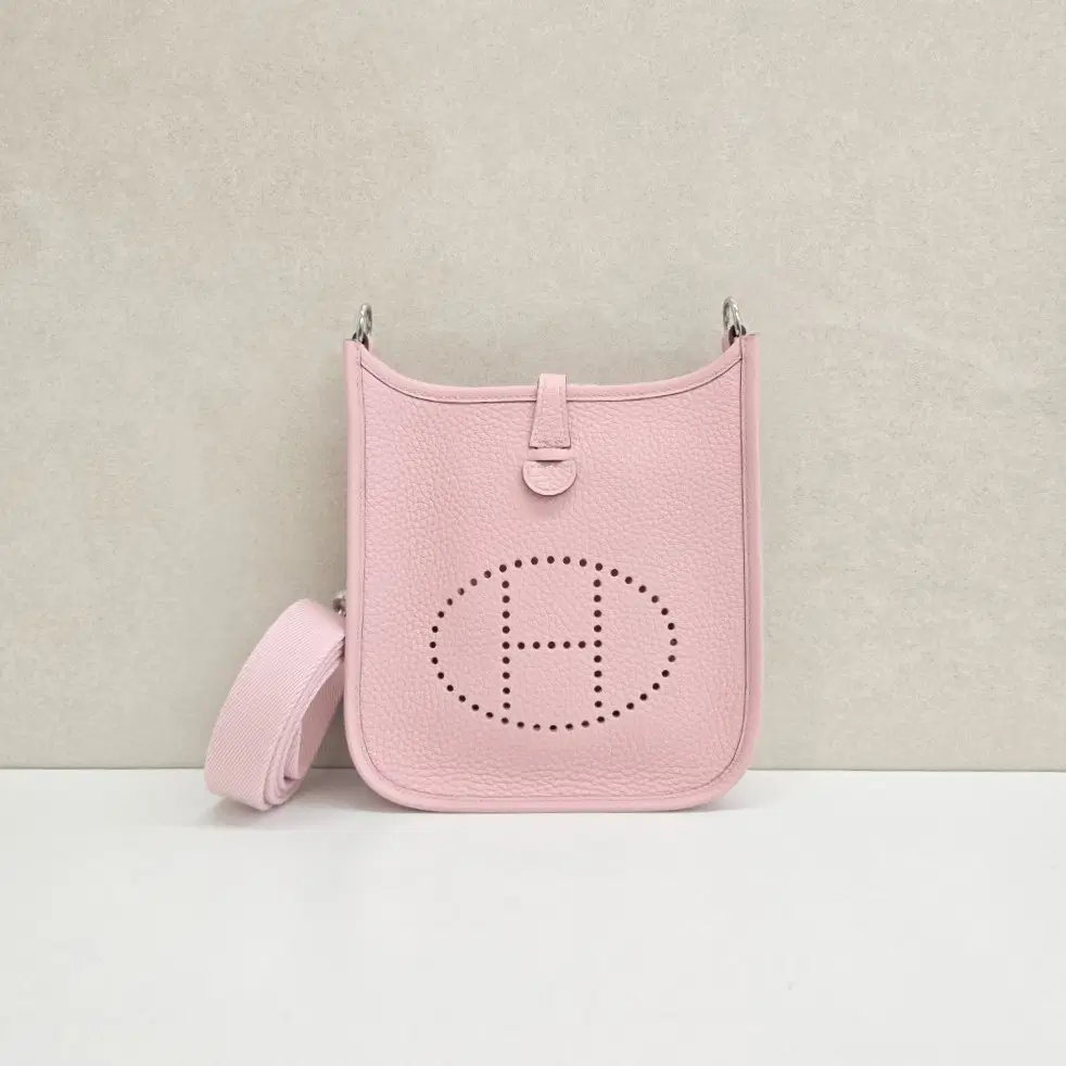 Hermes Mini Eblin 16 TPM Rose Sakura Silver Hardware Clemence W Engraving