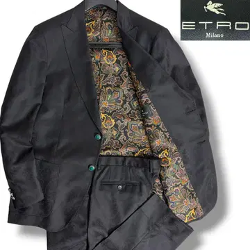 미사용 에트로 현행 택 페이즐리 무늬 자카드 수트 블랙 56 ETRO