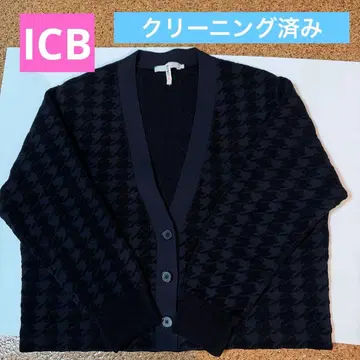 iCB 하운드투스 패턴 가디건 긴팔