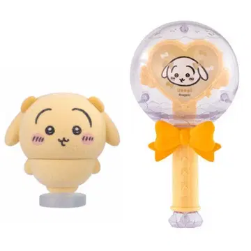 치이카와 (먼작귀) 폭신폭신 플로키 인형 캡슐 지팡이 토끼 2종 세트