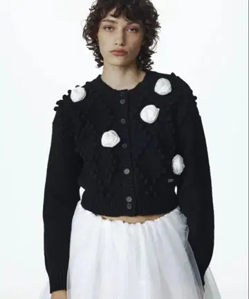 Bibiy. STEPHANIE POMPOM CARDIGAN