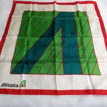 레어 Alitalia 알리탈리아 항공 실크 스카프 빈티지