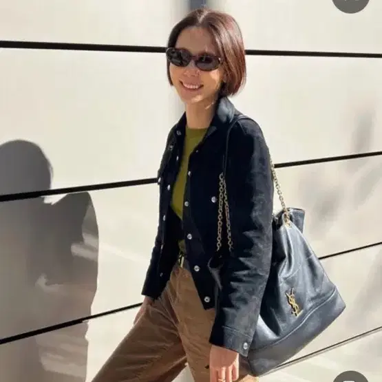생로랑 램스킨 JAMIE 쇼퍼백 어반그레이 미디엄 정품 미사용 사진 6