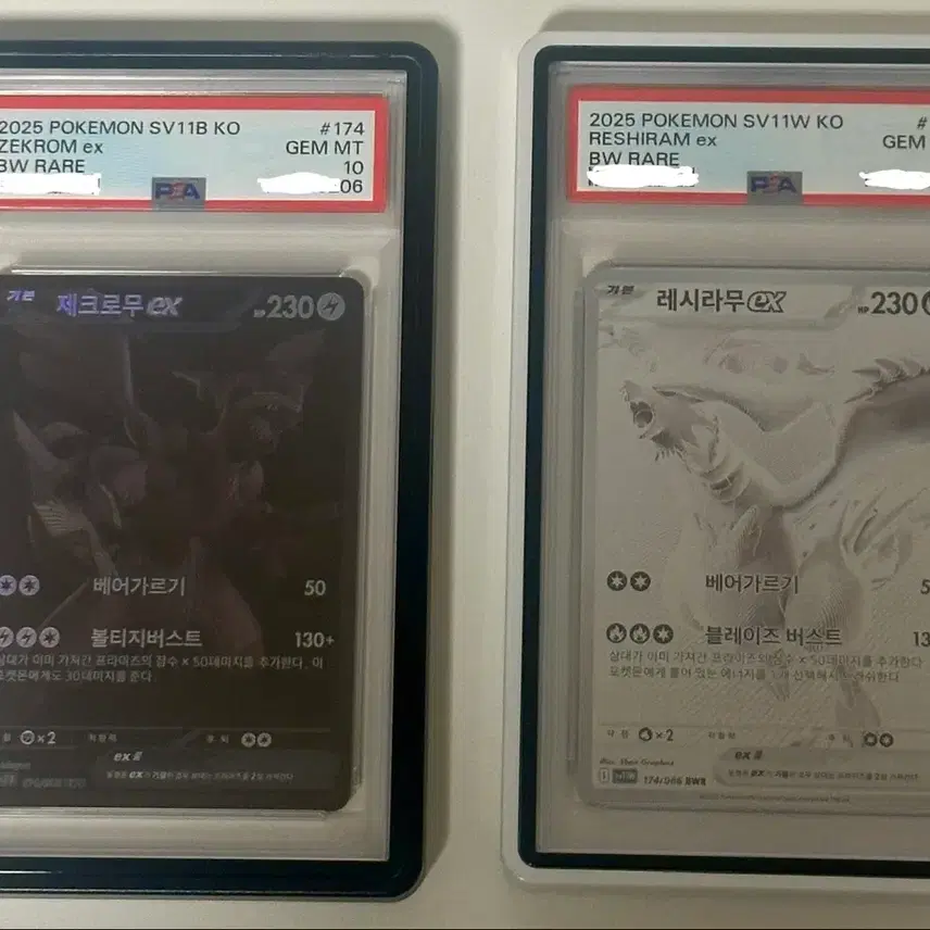 포켓몬 카드 제크로무 & 레시라무 BWR PSA 10 연번