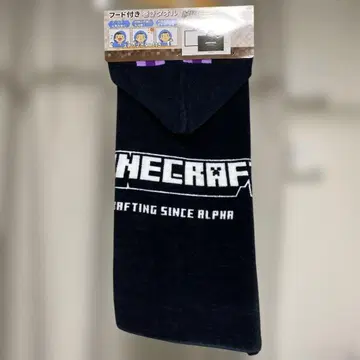 미사용 새상품 마인크래프트 코스튬 엔더맨 후드 부착 랩 타월 블랙