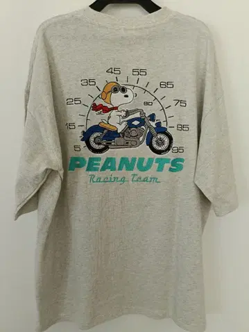 SNOOPY 스누피 PEANUTS 자수 T셔츠 그레이 L