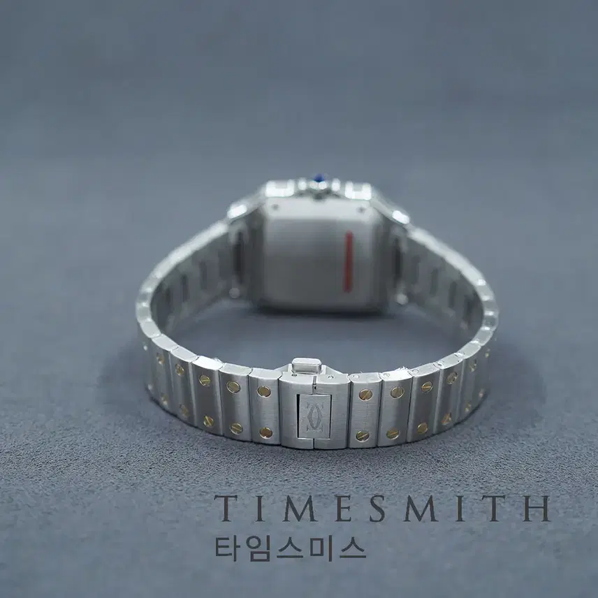 까르띠에 [까르띠에] 산토스 옐로우 콤비 베젤다이아 미디움 골든 다이얼 W3SA0007 사진 4