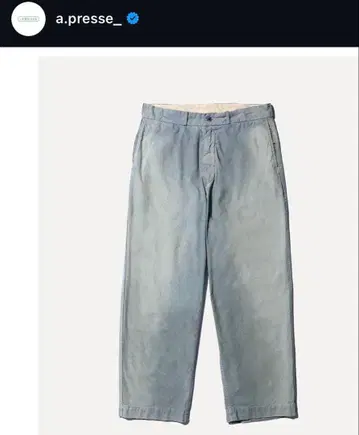 A.PRESSE Indigo Pin Check Work Pants
