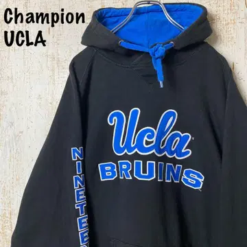 챔피온 UCLA 자수 칼리지 후드티 블랙 블루 미국 빈티지 의류