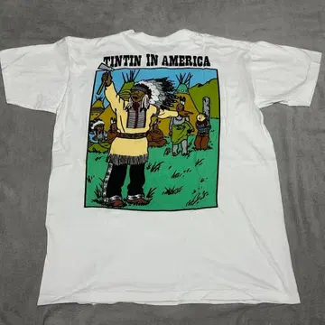 90s 빈티지 TINTIN IN AMERICA 백 프린팅