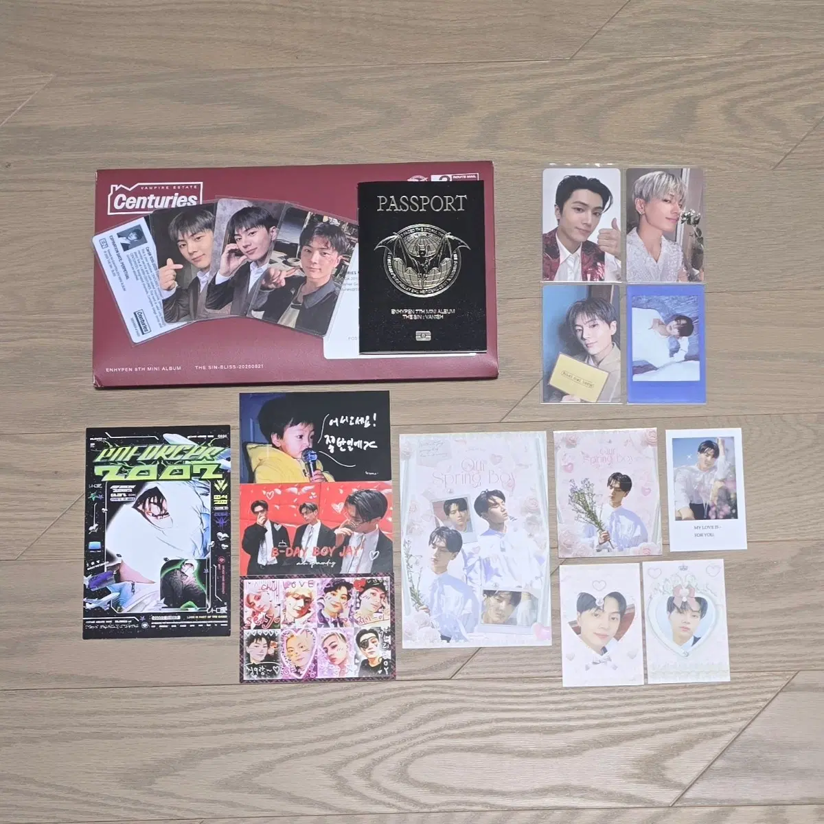 Enhypen Jay The Shin Bliss poca Enginevahn unsealed album vr poca Orange Blood Unleashed Daydream Weverse album poca unofficial goods postcard cafe goods bulk