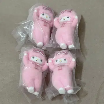 산리오 캐릭터즈 실사판 미니어처 참 피아노짱 4개 세트