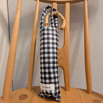 CLASKA 깅엄 체크 패턴 접이식 우산 양산