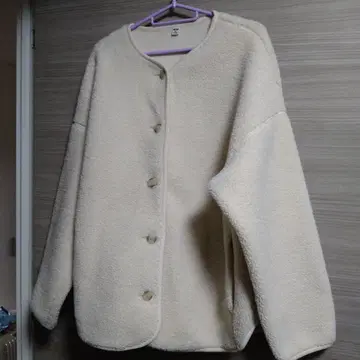 UNIQLO 보아 플리스 가디건 아이보리 XXL