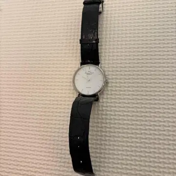 IWC 남성용 손목시계 오토매틱 블랙 가죽 벨트