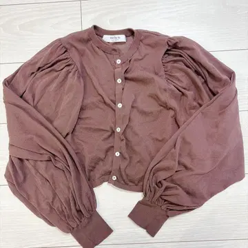 Volume Sleeve Sheer Knit Cardigan