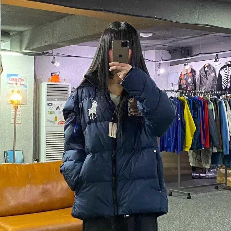 폴로랄프로렌 빅포니 USA 네이비 다운 후디패딩 B6301