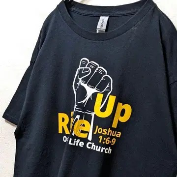 길단 라이즈업 조슈아 로고 T셔츠 블랙 블랙 L 구제 의류