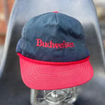 [ Budweiser 버드와이저 ] 캡 네이비 레드 기업 로고 로프