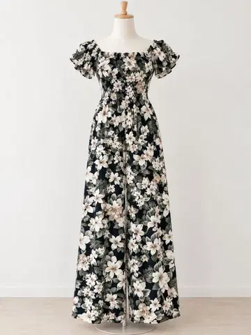 CECIL McBEE 꽃무늬 오프숄더 올인원