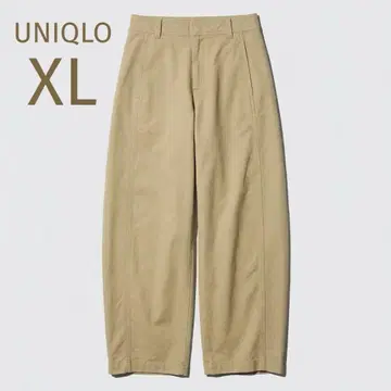 UNIQLO 유니클로 저지 배럴 레그 팬츠 베이지 XL 482287