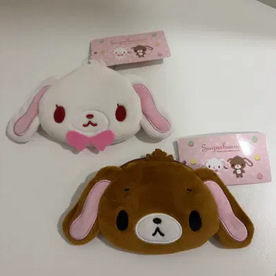 일본 한정 정품 땡큐마트 슈가 버니즈 다이컷 파우치 시로우사 쿠로우사 2종 세트