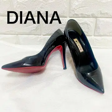 다이애나 DIANA 에나멜 24cm 블랙 레드 밑창 포인티드