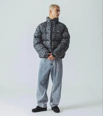 X-LARGE 레오파드 무늬 다운 자켓