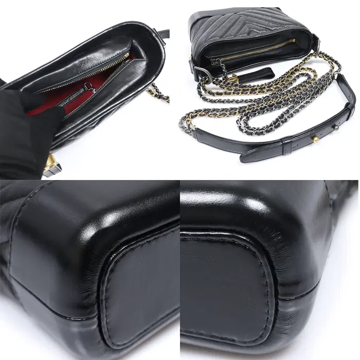 샤넬 Chanel(샤넬) A91810 블랙 빈티지 카프스킨 쉐브론 가브리엘 스몰 호보 숄더백 (28번대) CO53769CHW 사진 6