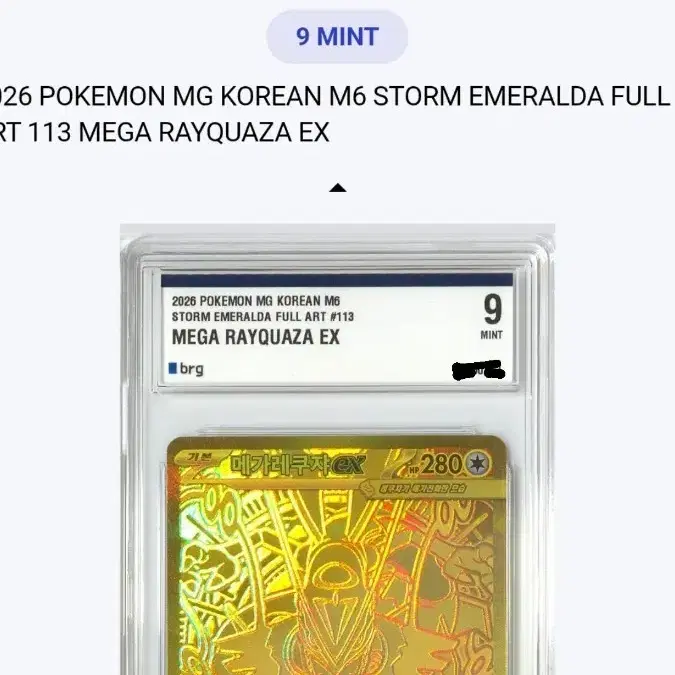 포켓몬 카드 메가 레쿠쟈 EX mur brg 9 MINT