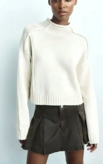 ZARA 비저블 심 니트 스웨터 L