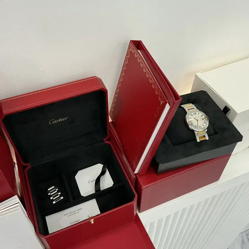 까르띠에 CARTIER 발롱 블루 드 옐로우 골드 콤비 워치 36mm 사진 5