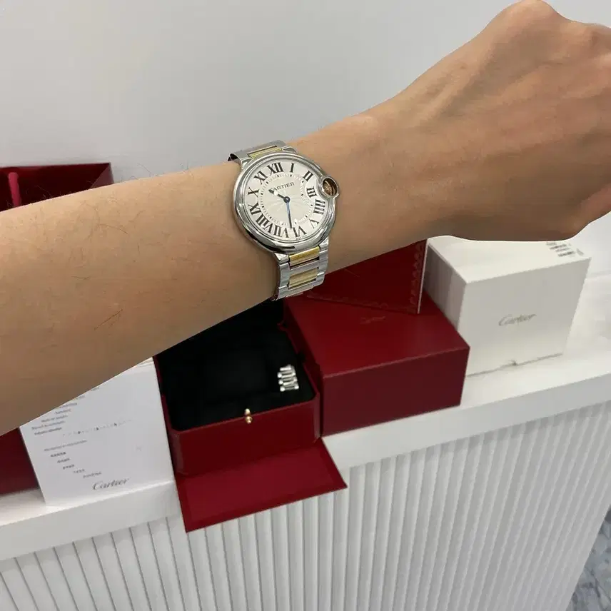 까르띠에 CARTIER 발롱 블루 드 옐로우 골드 콤비 워치 36mm 사진 6