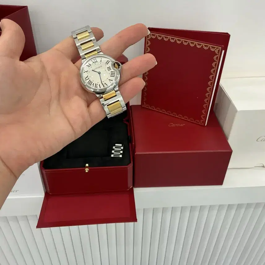 까르띠에 CARTIER 발롱 블루 드 옐로우 골드 콤비 워치 36mm 사진 7