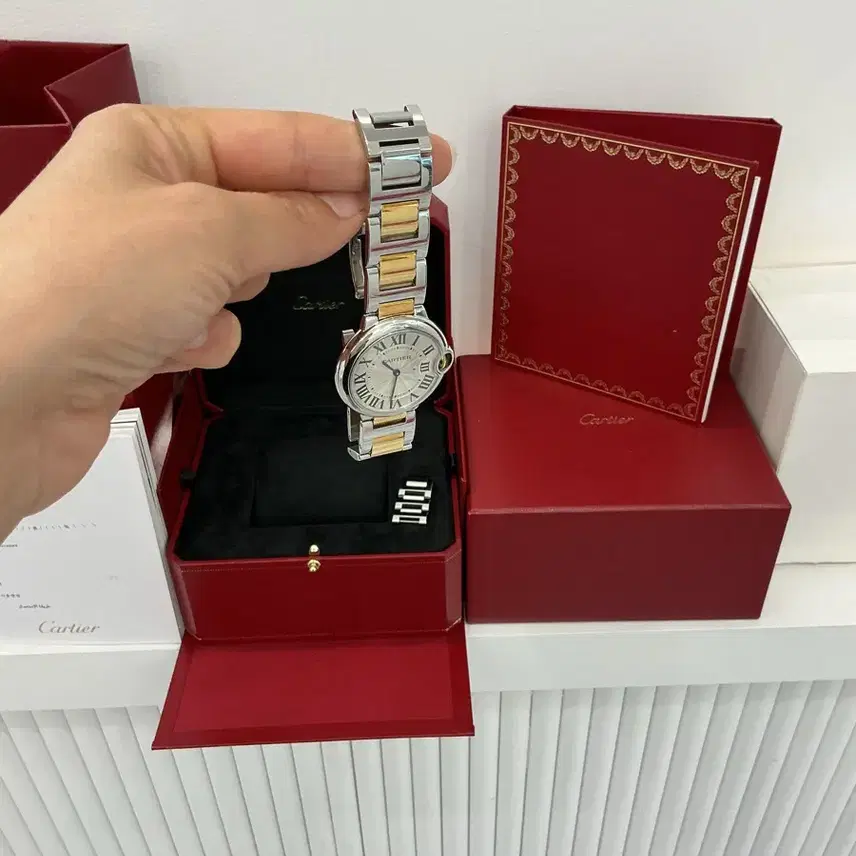까르띠에 CARTIER 발롱 블루 드 옐로우 골드 콤비 워치 36mm 사진 8