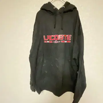 1점 한정 구제 의류 LACOSTE 로고 후드티 풀오버 블랙 블랙 L