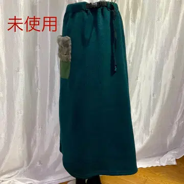 [ 미사용 ] 울트라 웜 OKAPI 인조 모피 포켓 부착 롱 스커트 속기모