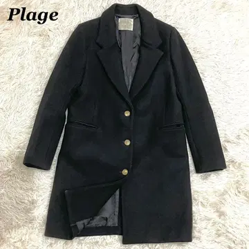 Plage 플라주 체스터 코트 울 100% 블랙 여성용