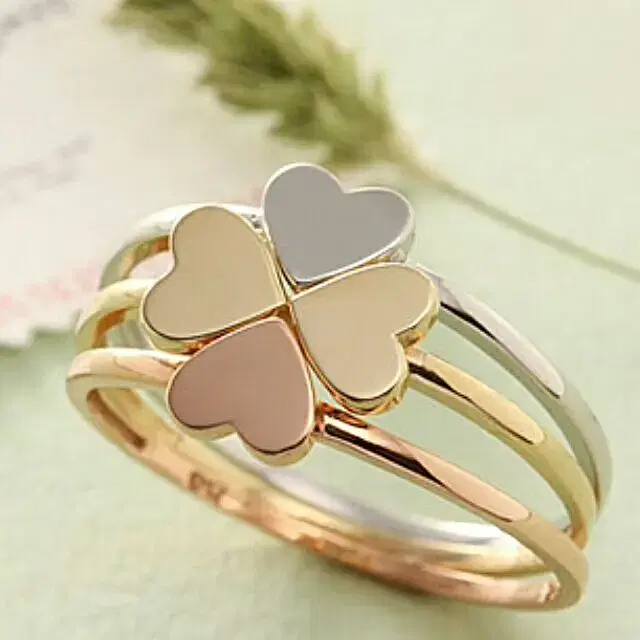 (Keum-ppang-oppa) 14k 18k Heart-shaped clover ring M260