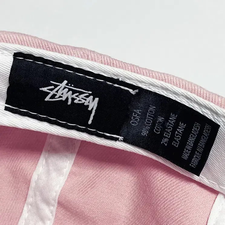 [정품] STUSSY 스투시 텍스트 로고자수 비비드핑크컬러 빈티지 볼캡