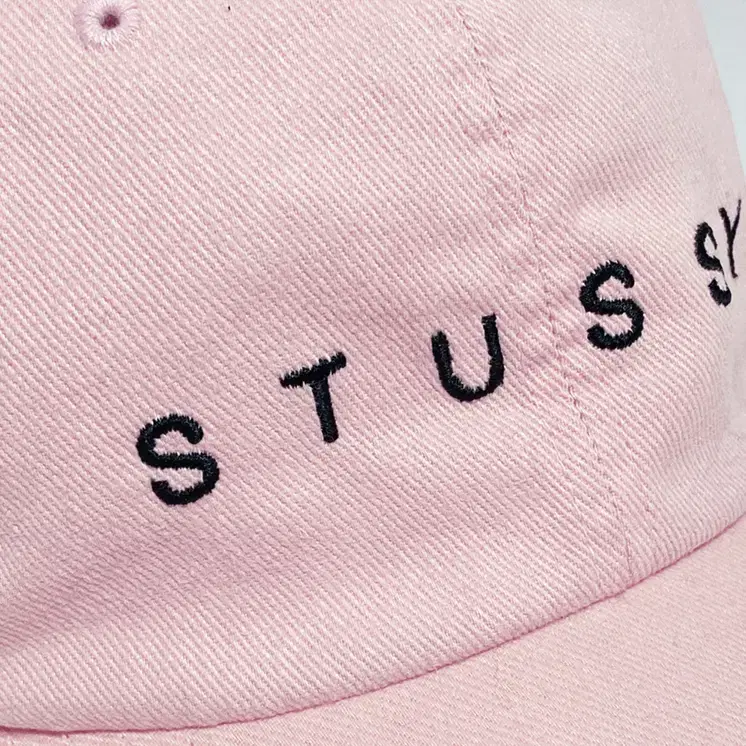 [정품] STUSSY 스투시 텍스트 로고자수 비비드핑크컬러 빈티지 볼캡