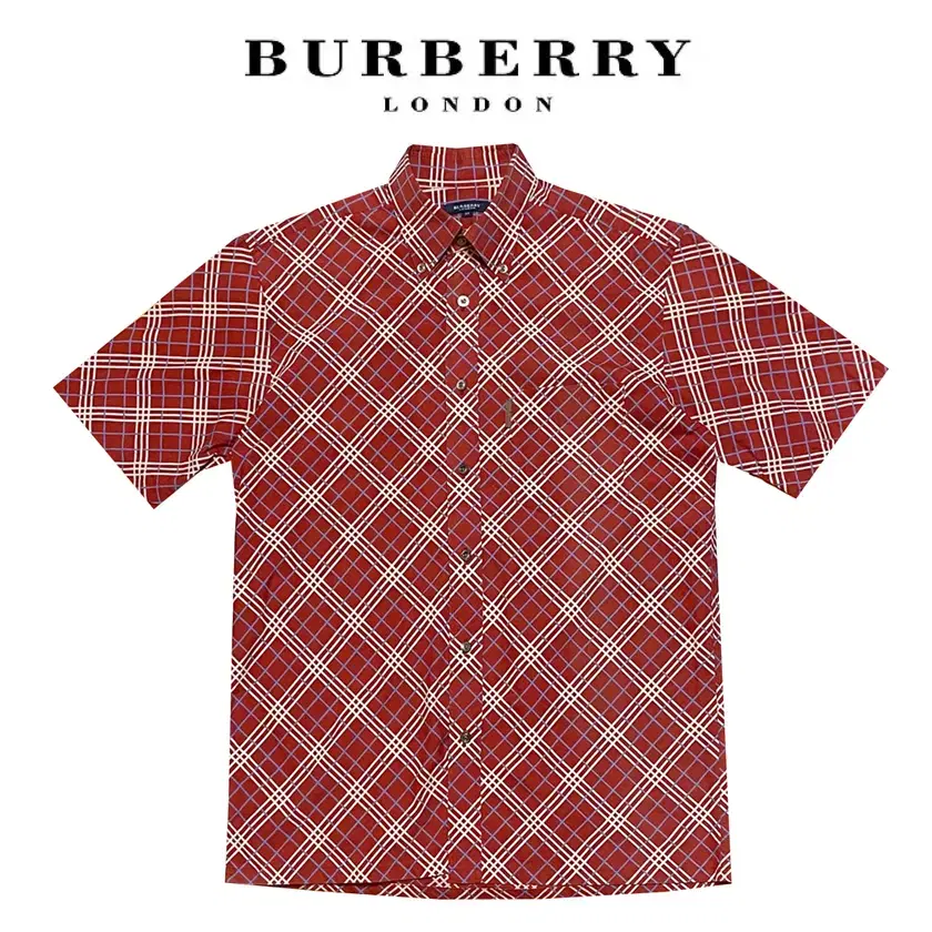 [정품] BURBERRY 버버리 일본매장판 노바체크 루즈핏 반팔남방(M)