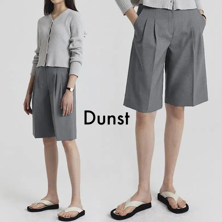 [정품] DUNST 던스트 여성용 투턱 차콜그레이 버뮤다 반바지(M)