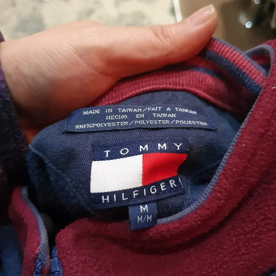 [100] 타미힐피거 와펜 반집업 후리스 플리스 tommyhilfiger