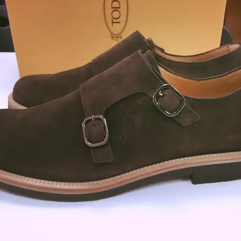 Tods Crepe suede double monk shoes