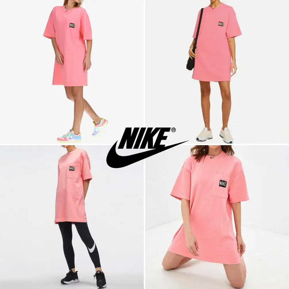 [정품] NIKE 나이키 피그먼트 워시드 여성용 반팔티셔츠 원피스(L)