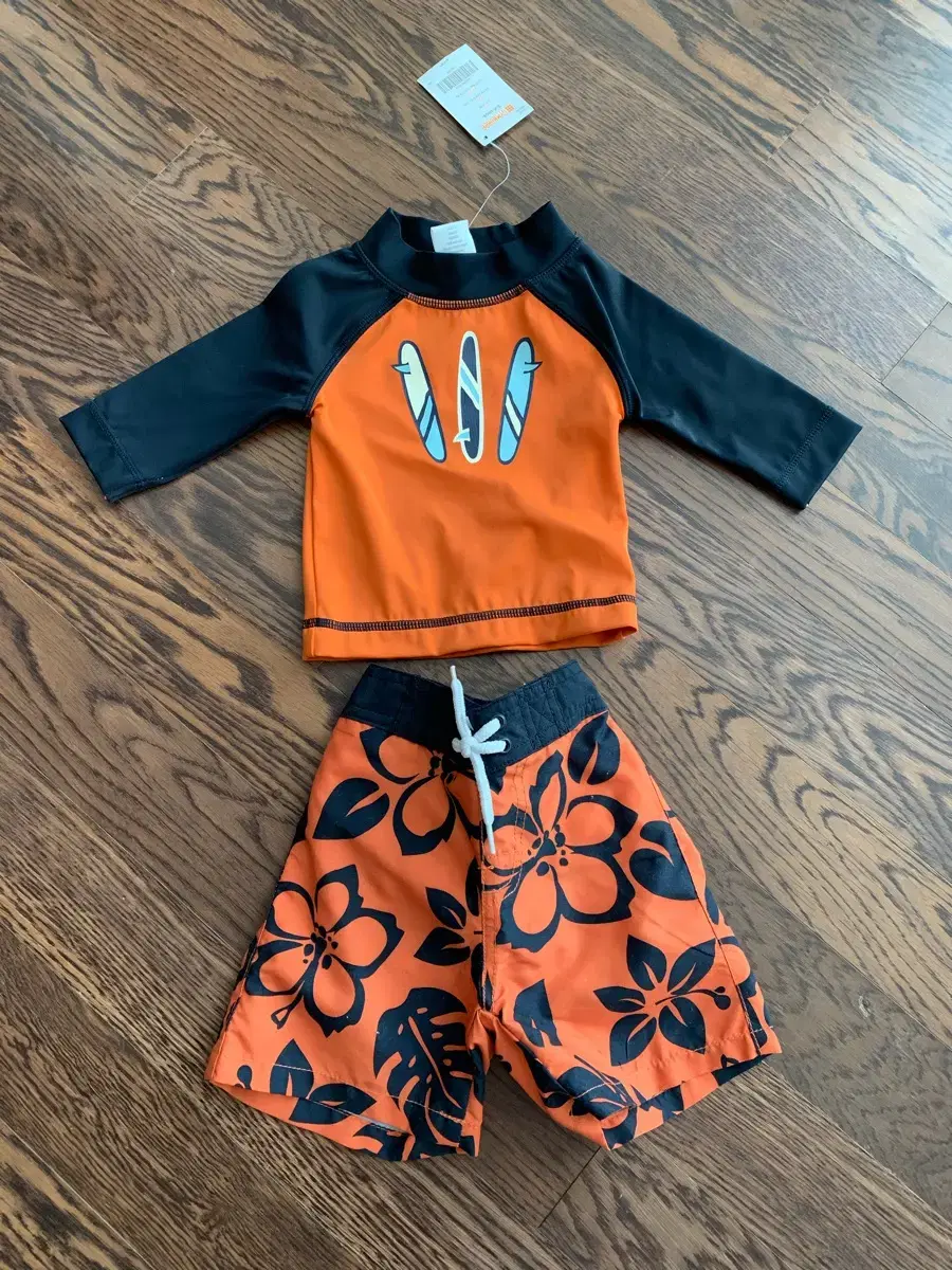 (New Product) Jimbori Swimsuit Rash Guard Set (3-6m)