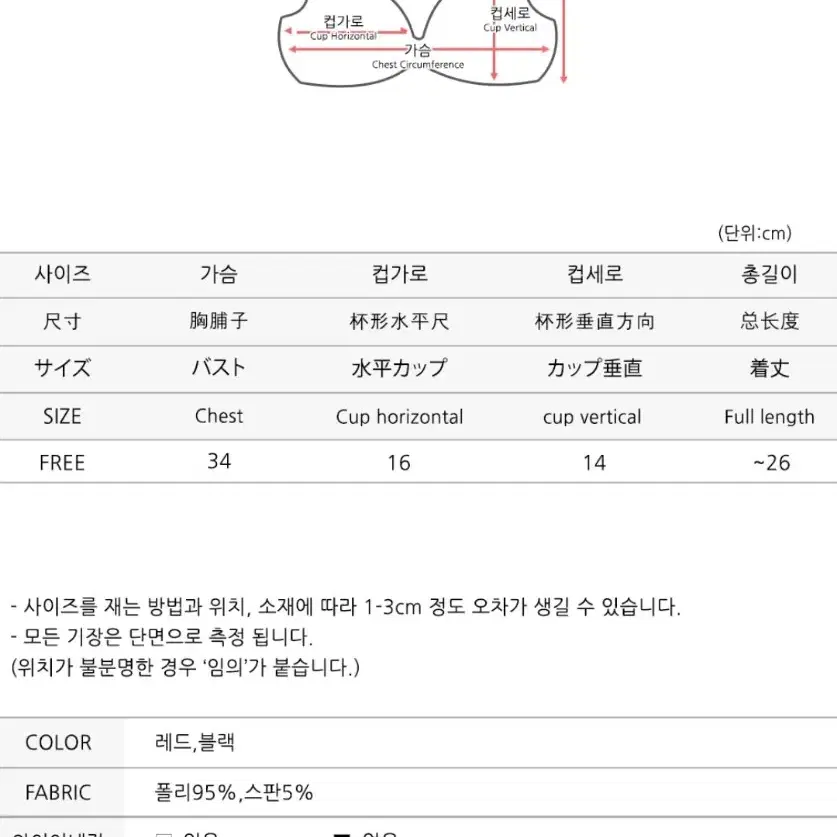 새것 레드 비키니 스트랩 라인 비키니탑 빨간 비키니 수영복