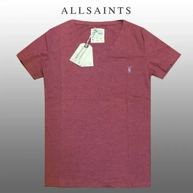 [정품]ALLSAINTS 올세인츠 램스컬 자수 브이넥 반팔티(새제품)