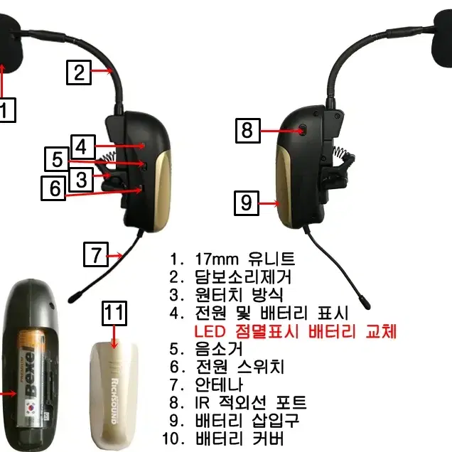 UHF무선2채널마이크셋트감도핀마이크혼선하울링행사이벤트공연